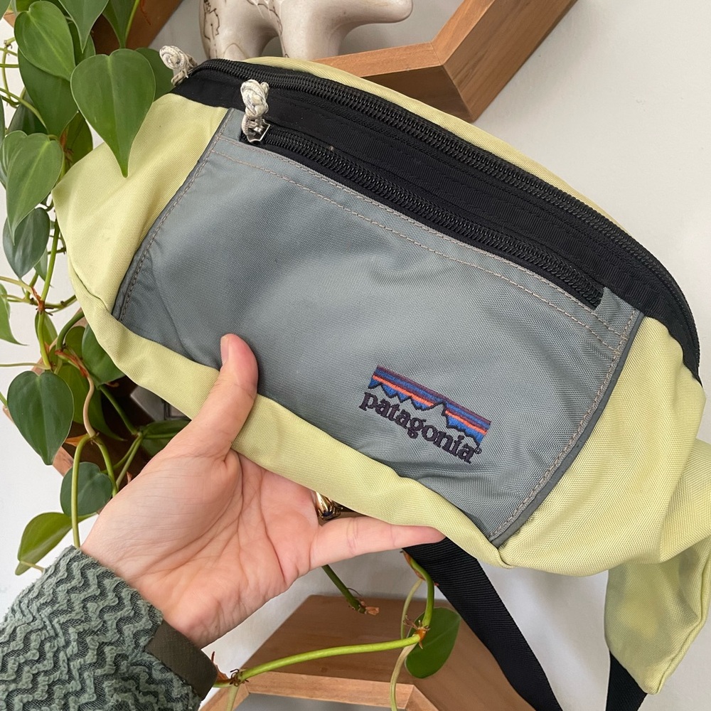 Patagonia Crossbody Waist Pack in Light Green and Gray